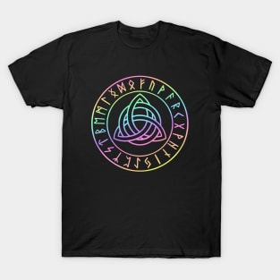 Celtic Knot symbol with Elder Futhark Runes T-Shirt